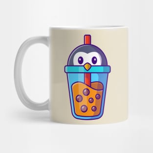 Cute Penguin Milk Tea Boba Cartoon Mug